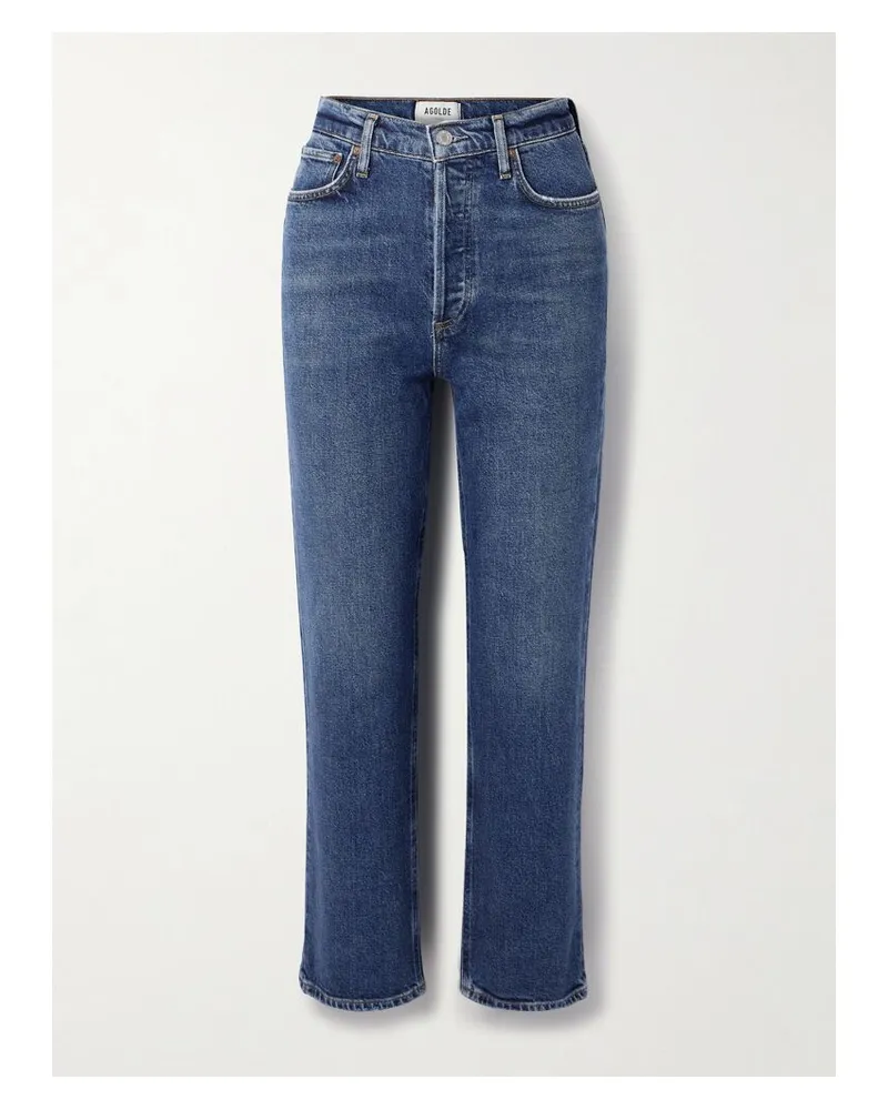 AGOLDE 90s Pinch Waist Verkürzte, Hoch Sitzende Jeans Mit Geradem Bein - Blau Blau