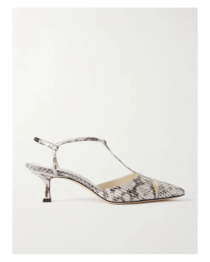 Manolo Blahnik Turgimod 50 Slingback-pumps aus Elapheleder Neutral