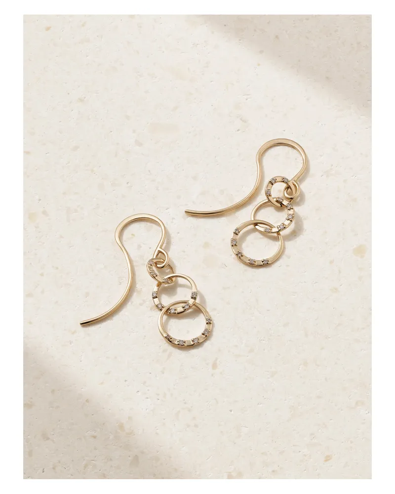 Melissa Joy Manning Triple Link Ohrringe Aus Recyceltem 14 Karat Gold Mit Diamanten Gold