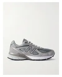 New Balance 990v4 Sneakers aus Veloursleder und Mesh Grau