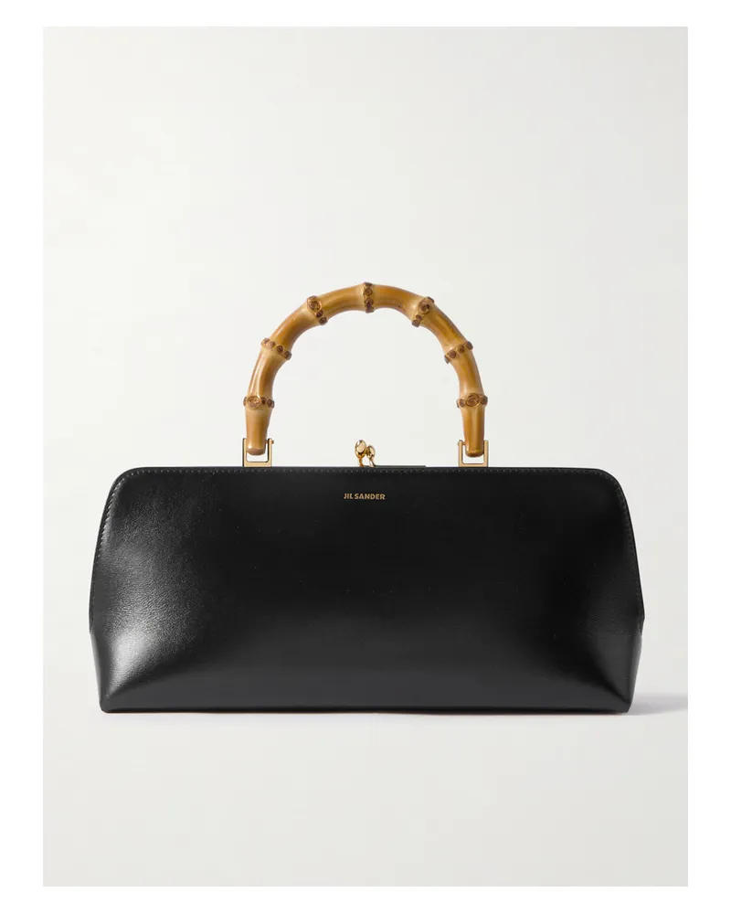 Jil Sander Bamboo Leather Tote - Black Black