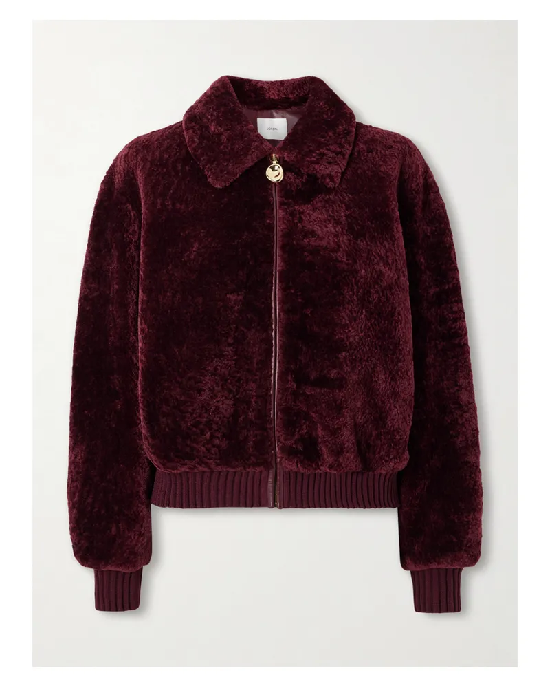 Joseph Bomberjacke Aus Shearling - Burgunder Burgunder