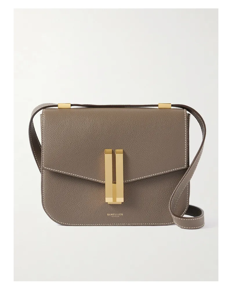 DeMELLIER The Vancouver Textured-leather Shoulder Bag - Brown Brown