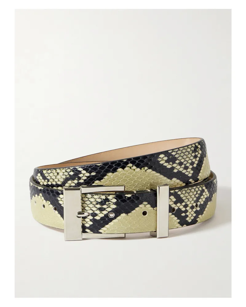 KHAITE Mahattan Snake-effect Leather Belt - Animal print Animal