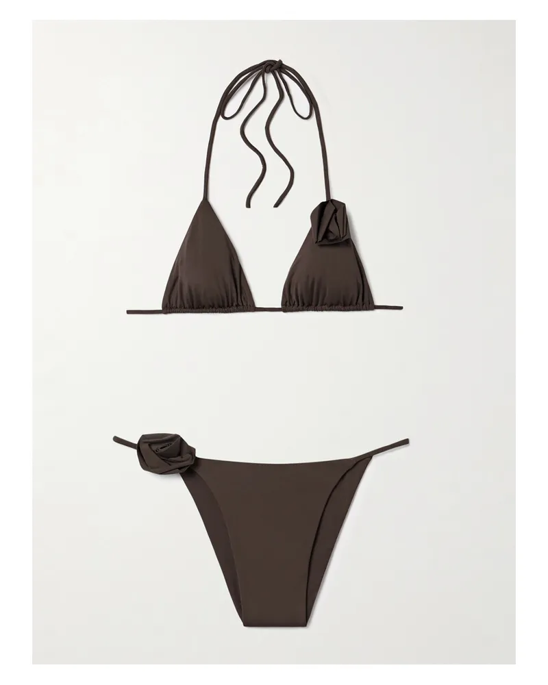 Maygel Coronel Gola Triangel-bikini Mit Neckholder Und Applikationen - Braun Braun