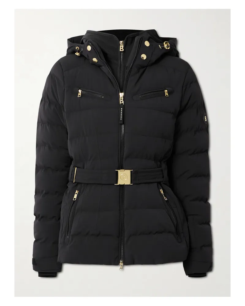 Bogner Ellya Mehrlagige, Gesteppte Skijacke Mit Gürtel - Schwarz Schwarz