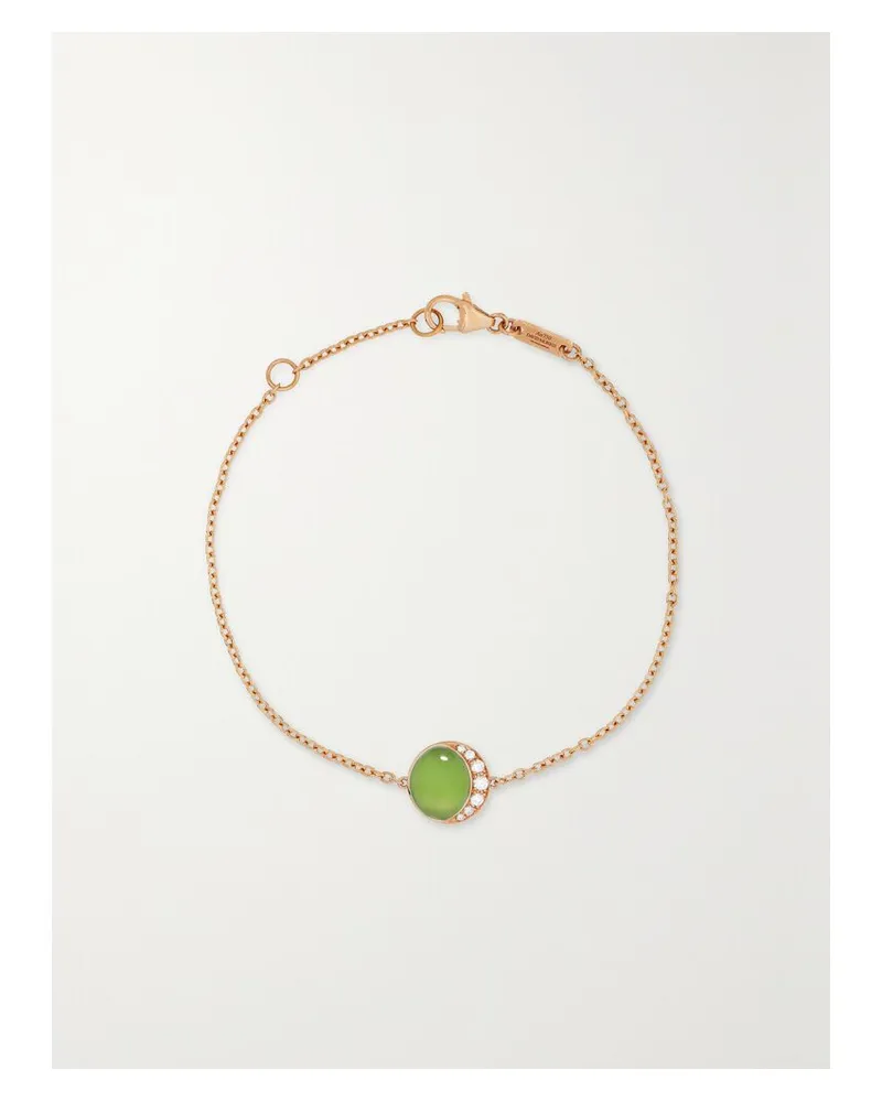 David Morris Fortuna Armband Aus 18 Karat Roségold Mit Chrysopras Und Diamanten - Grün Grün