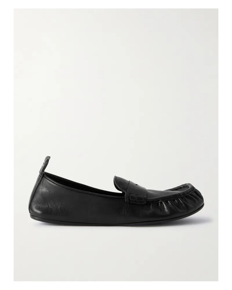 Acne Studios Loafers Aus Strukturiertem Leder - Schwarz Schwarz