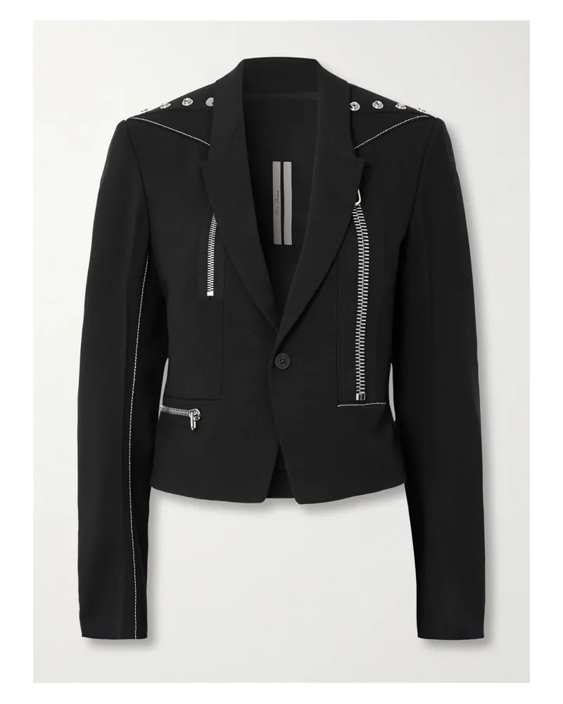 Rick Owens Alice Jacke Aus Grain De Poudre Aus Wolle Mit Verzierungen - Schwarz Schwarz