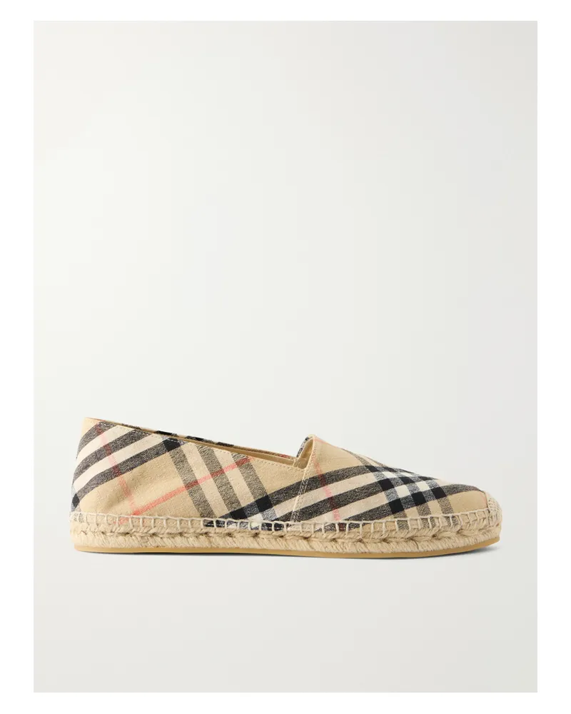 Burberry Lf Mews Check Flat Espadrillas - Neutrals Neutrals