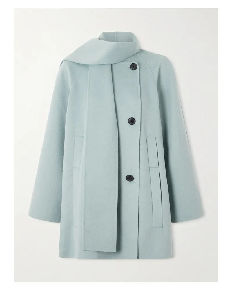 Proenza Schouler Brisa Scarf-detailed Wool-blend Coat - Blue Blue