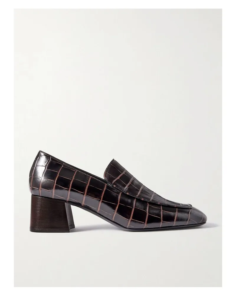 Totême Net Sustain The Block Heel Pumps Aus Leder Mit Krokodileffekt - Braun Braun