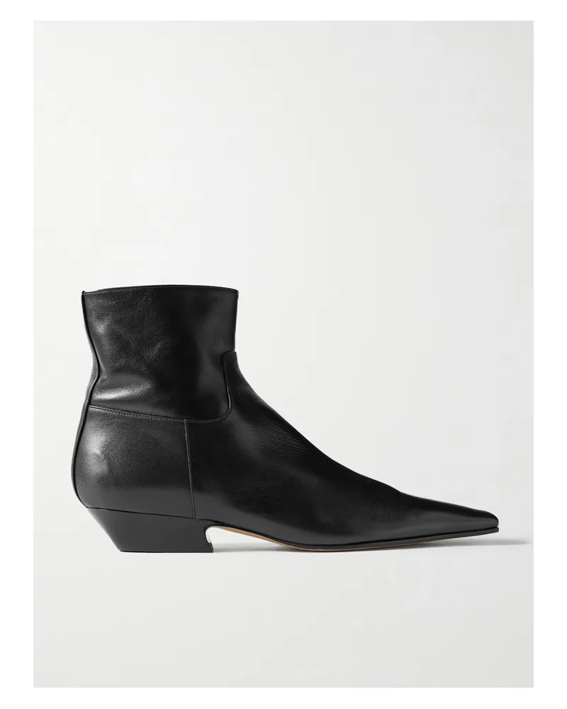 KHAITE Marfa Leather Ankle Boots - Black Black