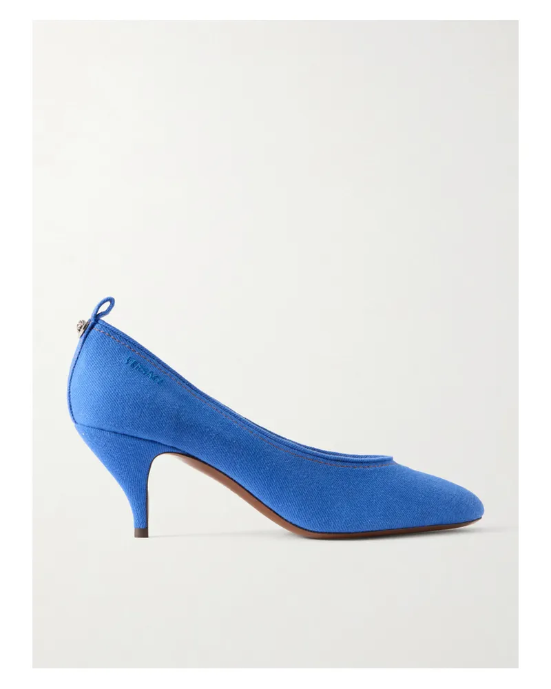 Versace Tina 65 Mm Denim Pumps - Blue Blue