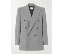 Doppelreihiger Blazer Aus Woll-twill - Grau