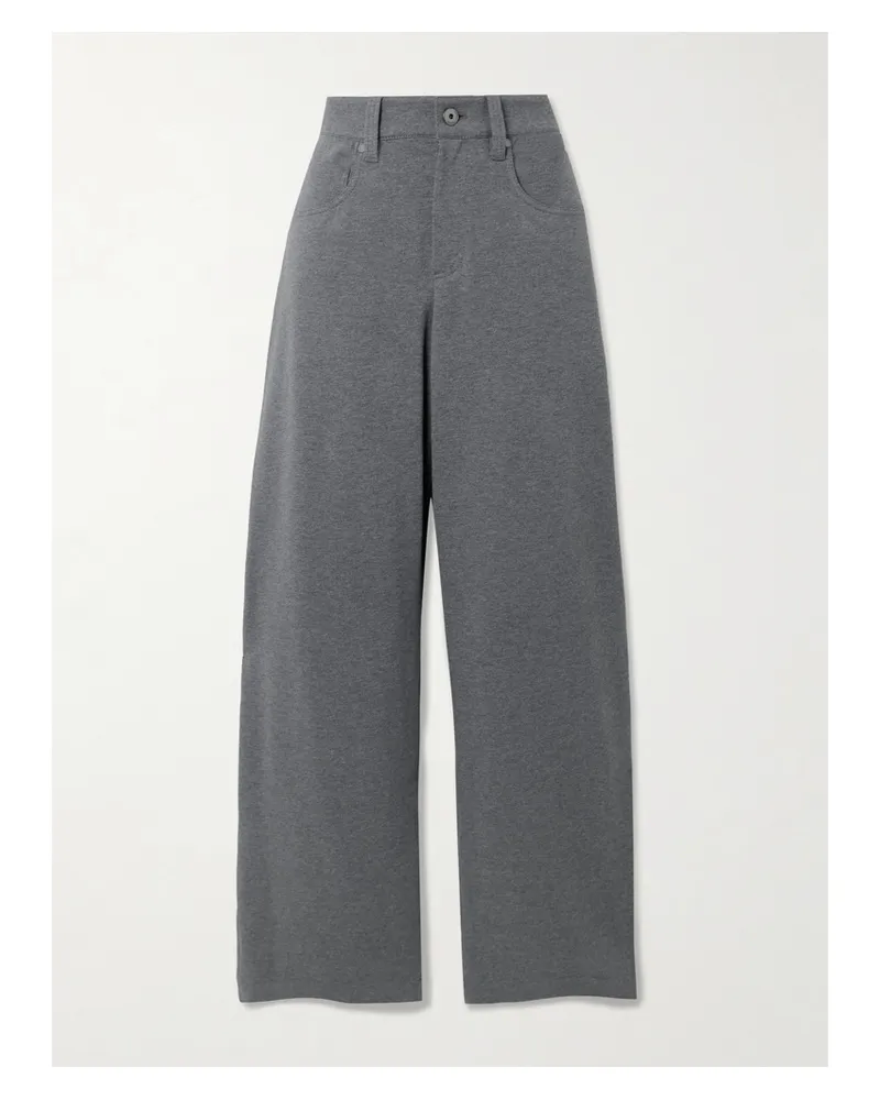 Brunello Cucinelli Hose Mit Weitem Bein Aus Jersey Aus Einer Baumwollmischung - Grau Grau