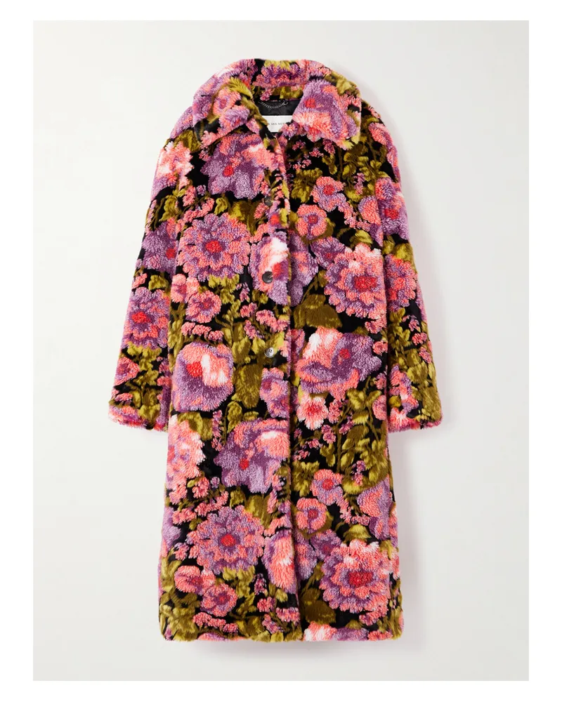 Dries van Noten Mantel Aus Fleece Mit Blumenprint - Pink Pink