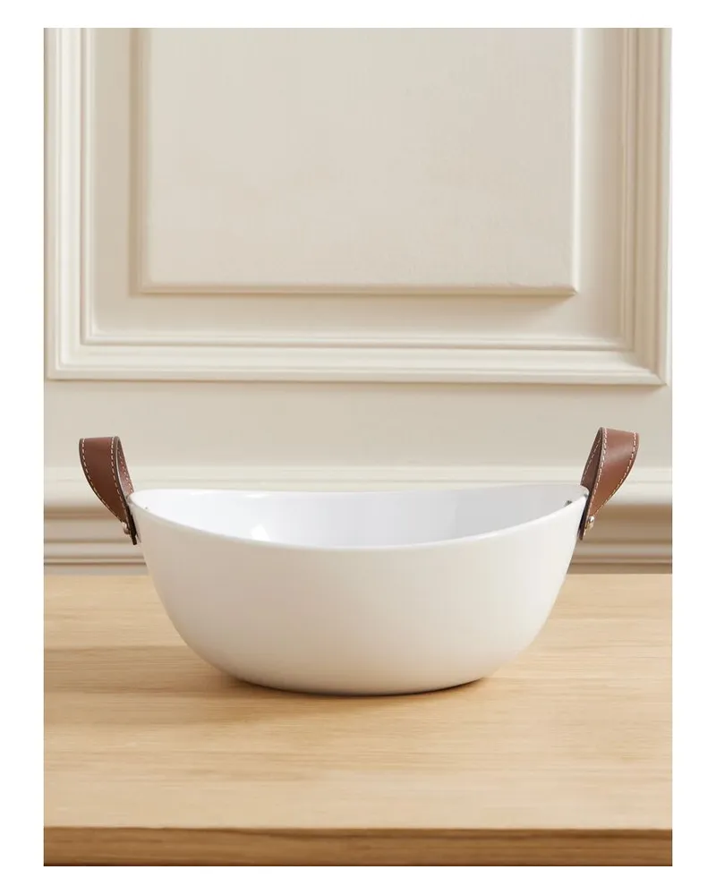 Ralph Lauren Home Wyatt Salatschüssel Aus Porzellan Und Leder - Weiß Weiß