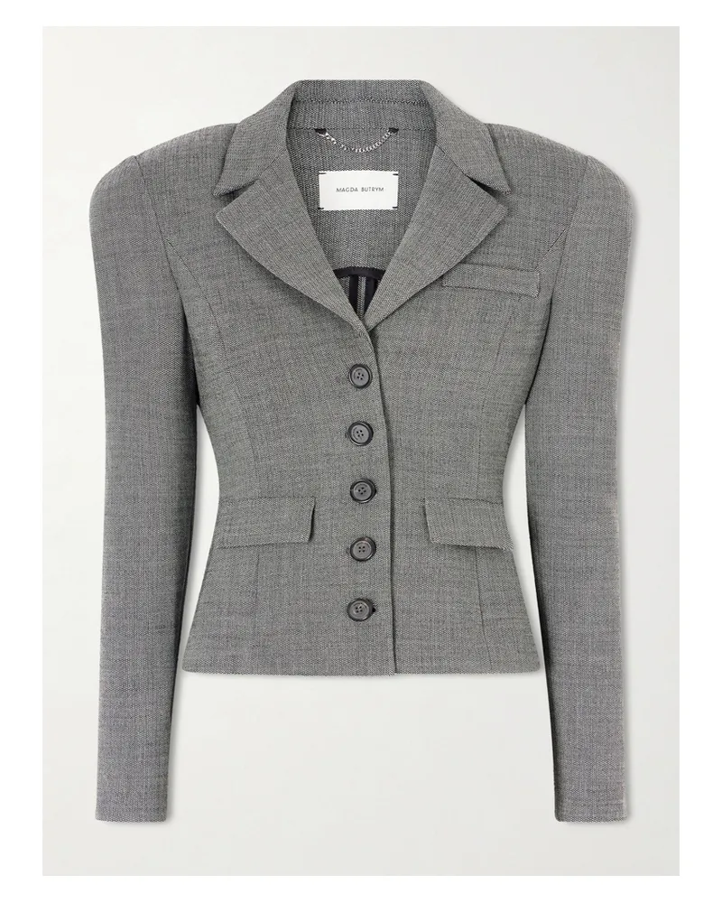 Magda Butrym Cropped Stretch-wool Blazer - Gray Gray