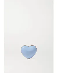 Alison Lou Mini Puffy Heart Ohrstecker aus 14 Karat Gold Blau