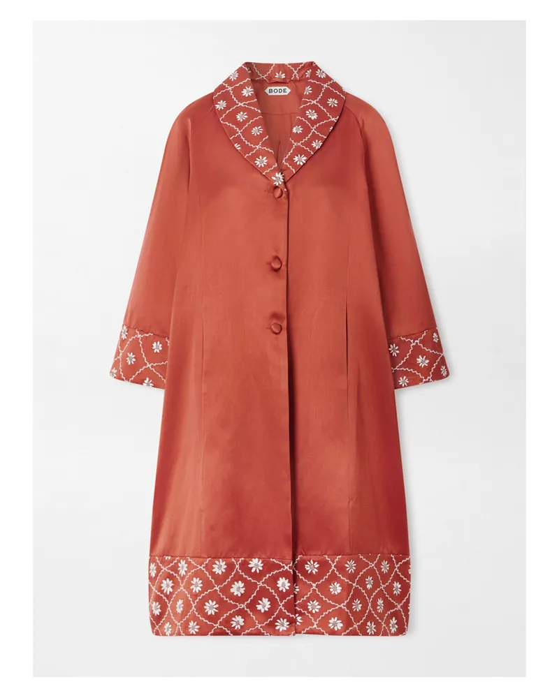 BODE Mantel Aus Einer Baumwoll-seidenmischung Mit Stickereien - Orange Orange