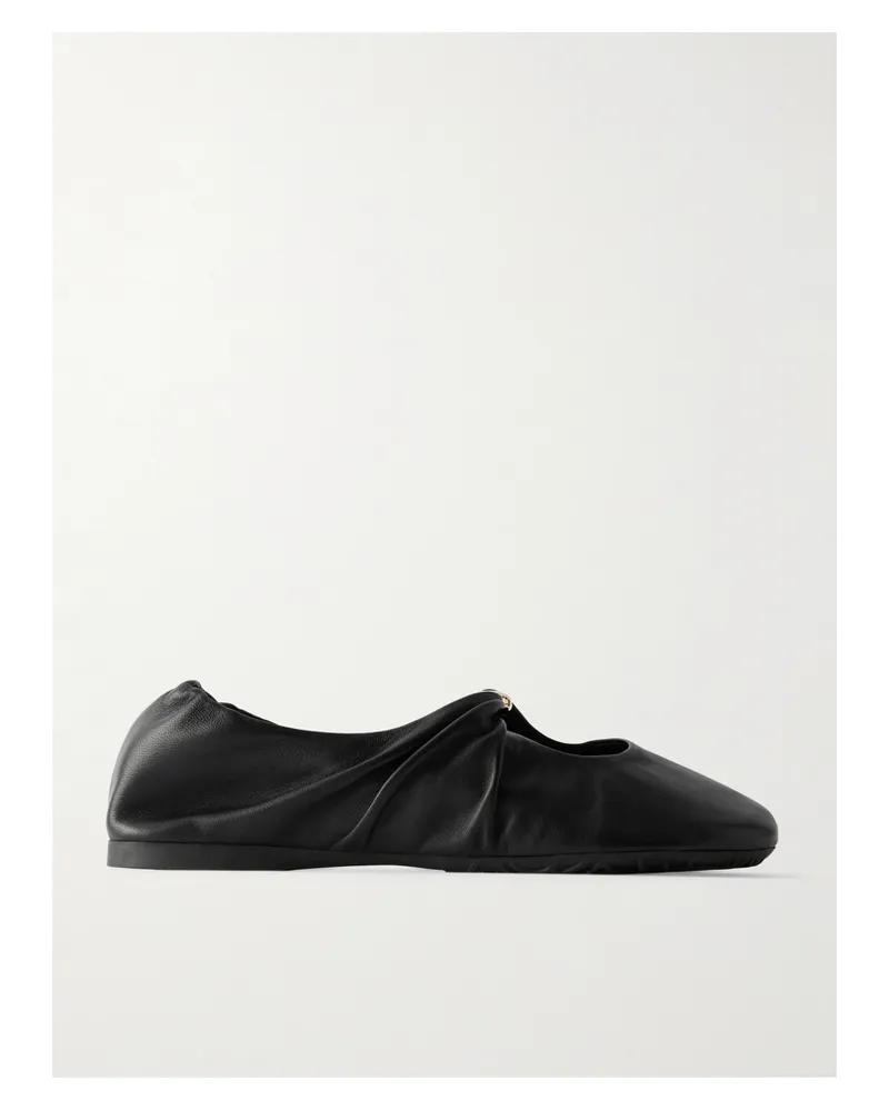 Loewe Pebble Ballerinas Aus Leder Mit Verzierung - Schwarz Schwarz
