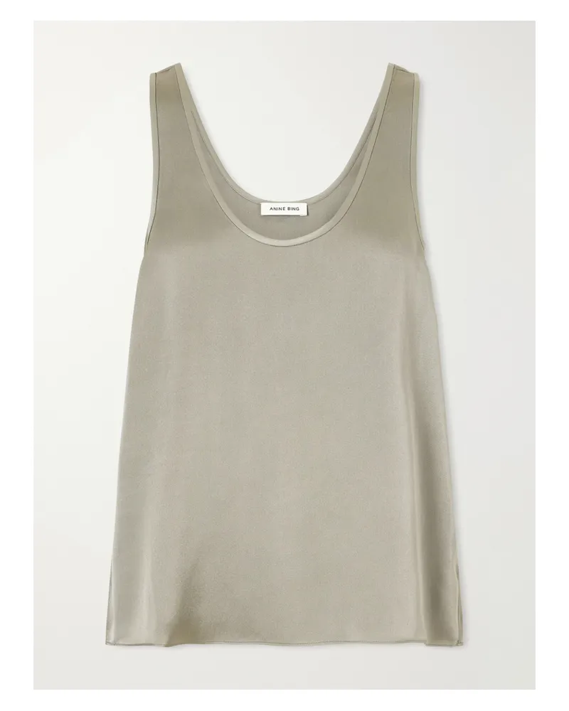 Anine Bing Lea Silk Tank - Green Green