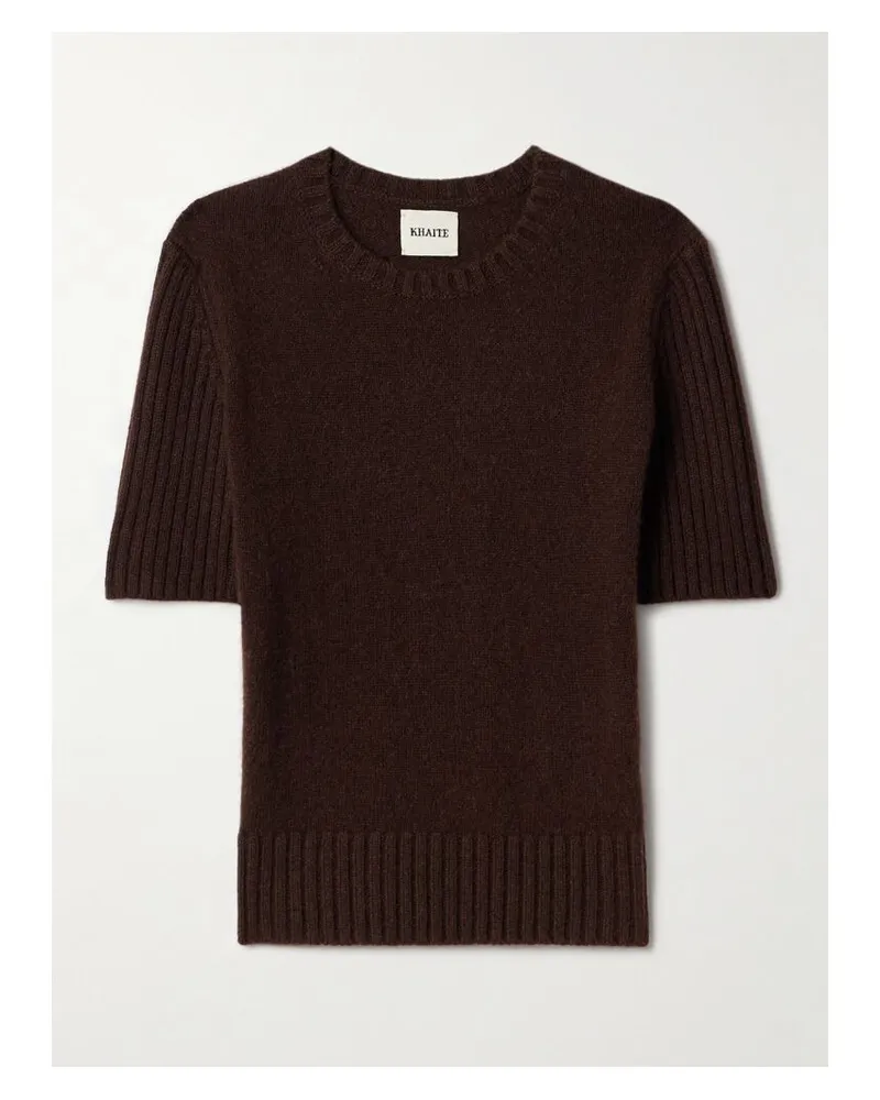 KHAITE Mia Oberteil Aus Geripptem Kaschmir - Braun Braun