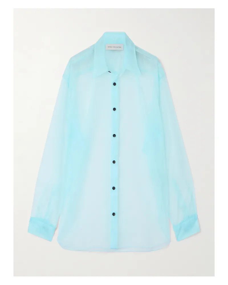 Dries van Noten Oversized-hemd Aus Organza - Blau Blau