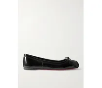 Mamadrague Ballerinas Aus Lackleder In Knitteroptik - Schwarz