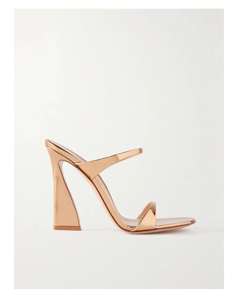 Gianvito Rossi Aura 105 Mules Aus Metallic-leder - Gold Gold