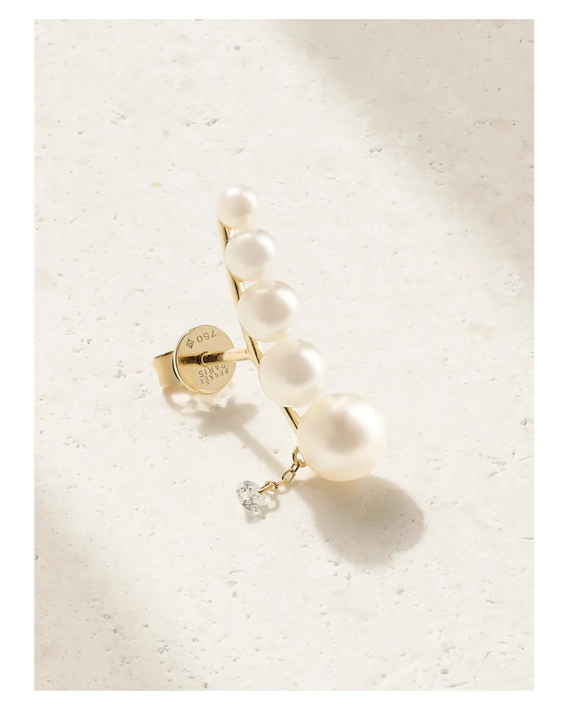 PERSEE Aphrodite Ohrstecker Aus 18-karätigem Gold Mit Perlen Und Diamant Gold