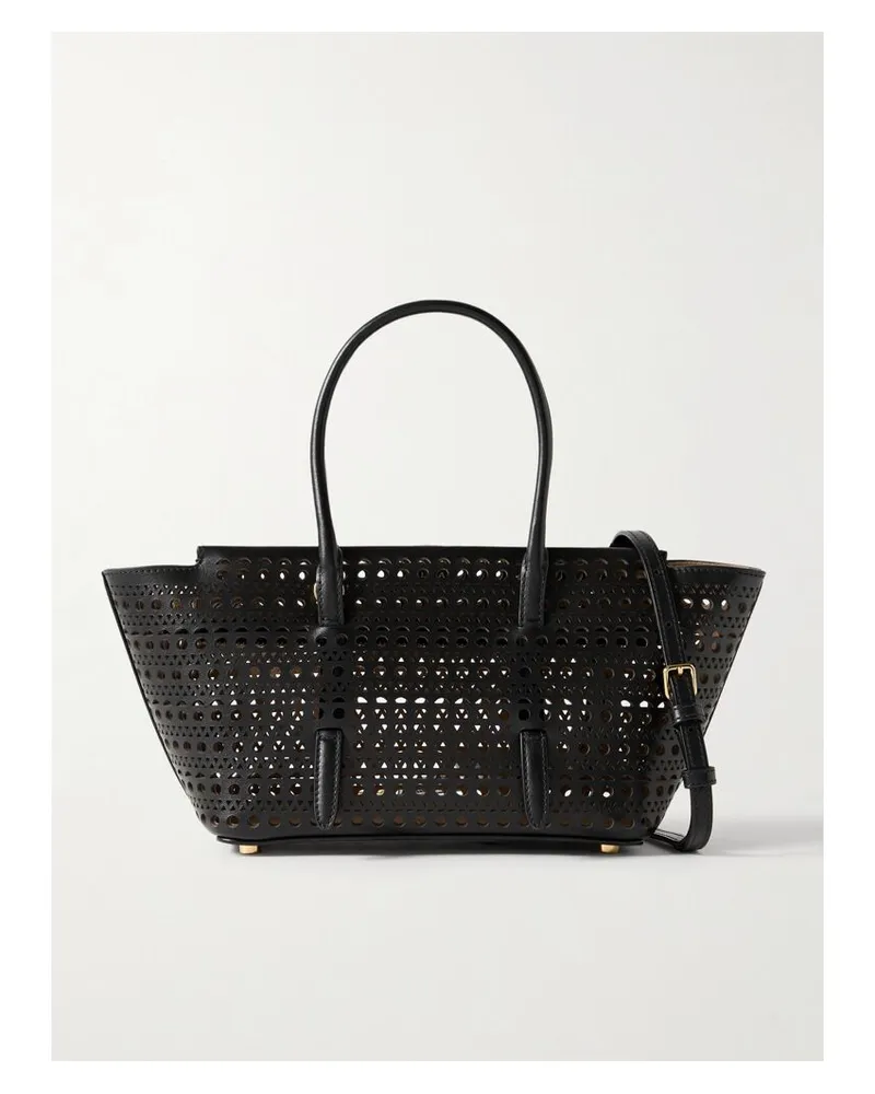 Alaïa New Mina 20 Tote Aus Lasergeschnittenem Leder - Schwarz Schwarz