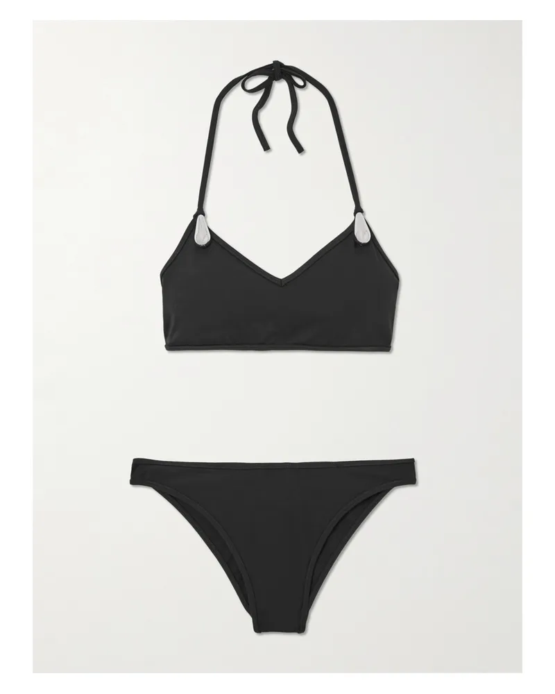 Bottega Veneta Embellished Halterneck Bikini - Black Black