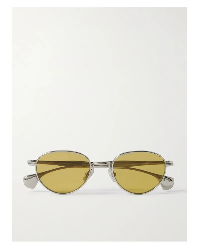 Bottega Veneta Round-frame Silver-tone Sunglasses Silver