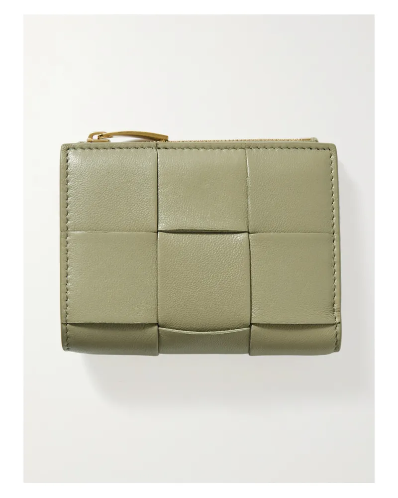 Bottega Veneta Cassette Intrecciato Leather Wallet - Green Green