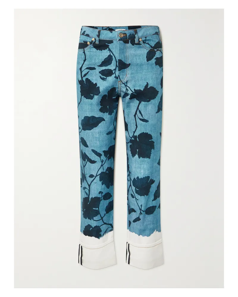 Erdem Nathaniel Hoch Sitzende Jeans Mit Geradem Bein Und Print - Blau Blau