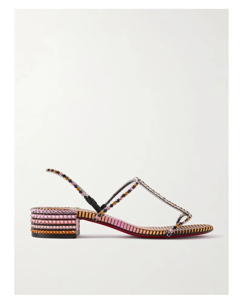 Christian Louboutin Queenie Sandalen Aus Leder Und Pvc Mit Kristallen - Lila Lila