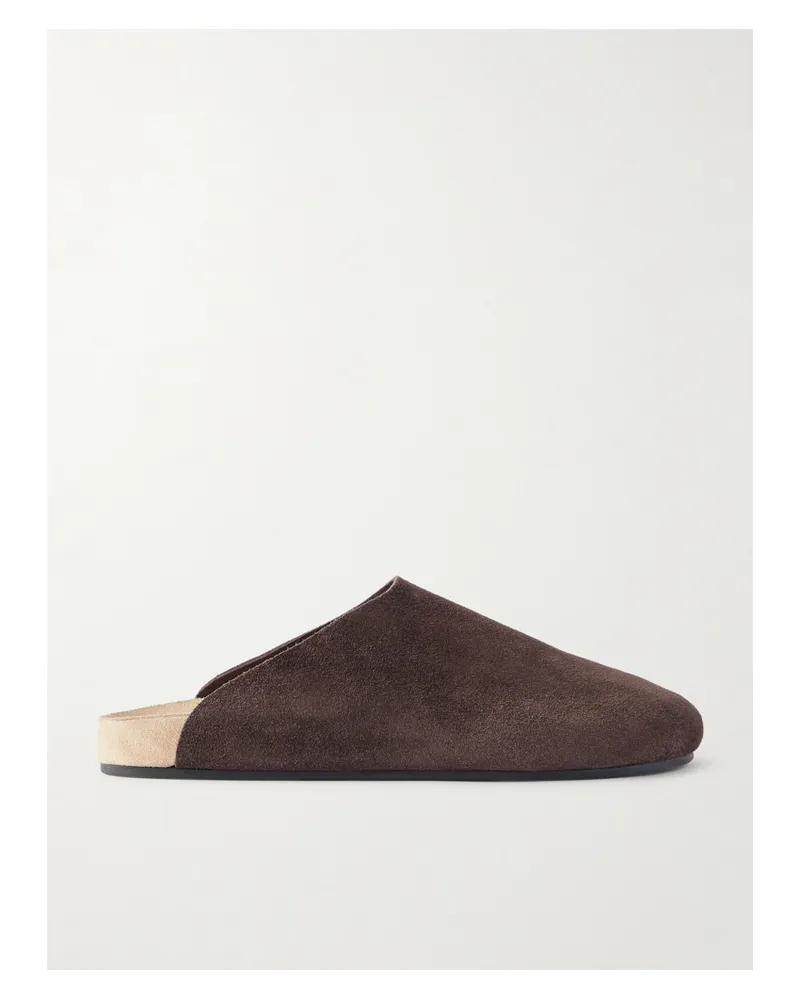 The Row Hudson Slippers Aus Veloursleder - Braun Braun