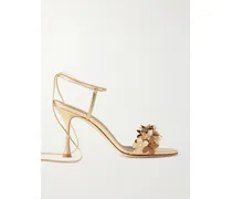Anista 90 Sandalen Aus Metallic-leder Mit Applikationen - Gold