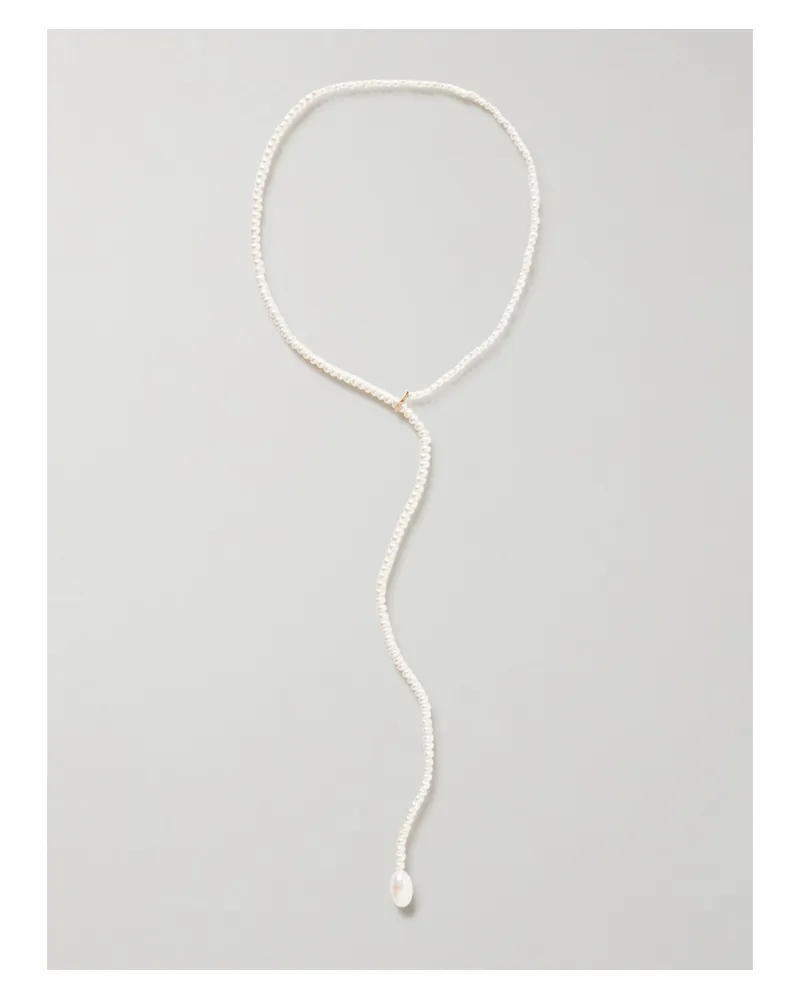 Loren Stewart Cosette Gold Pearl Necklace - White White