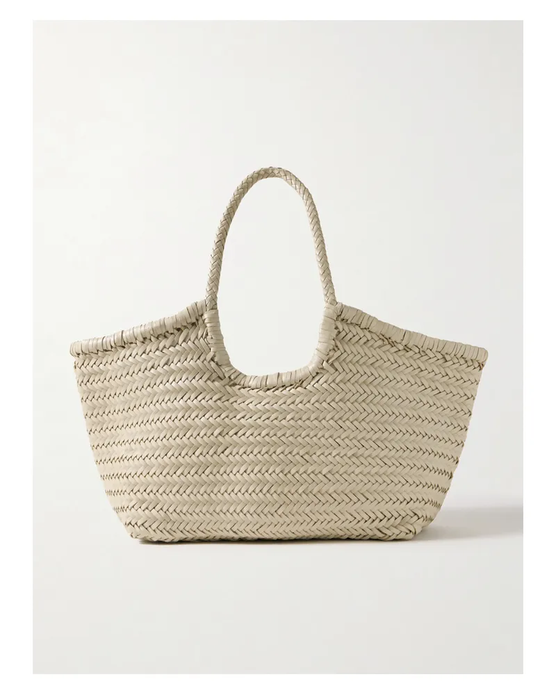Dragon Diffusion Nantucket Large Woven Leather Tote - Cream Cream