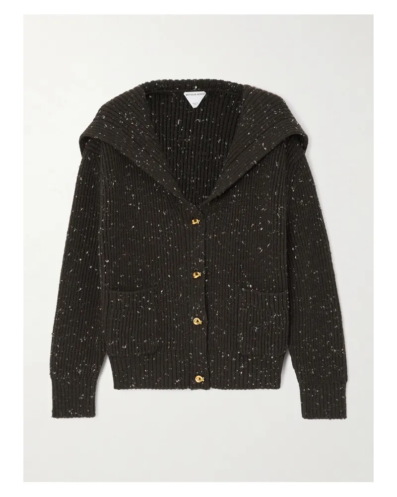 Bottega Veneta Ribbed Wool-blend Cardigan - Brown Brown