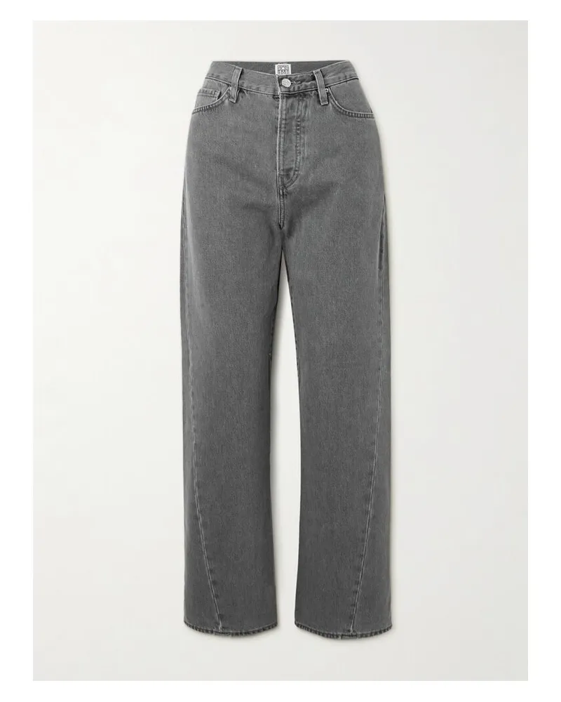 Totême Hoch Sitzende Jeans Mit Geradem Bein Aus Bio-denim - Grau Grau