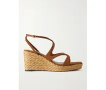 Ayla 85 Espadrilles-wedges Aus Veloursleder - Braun