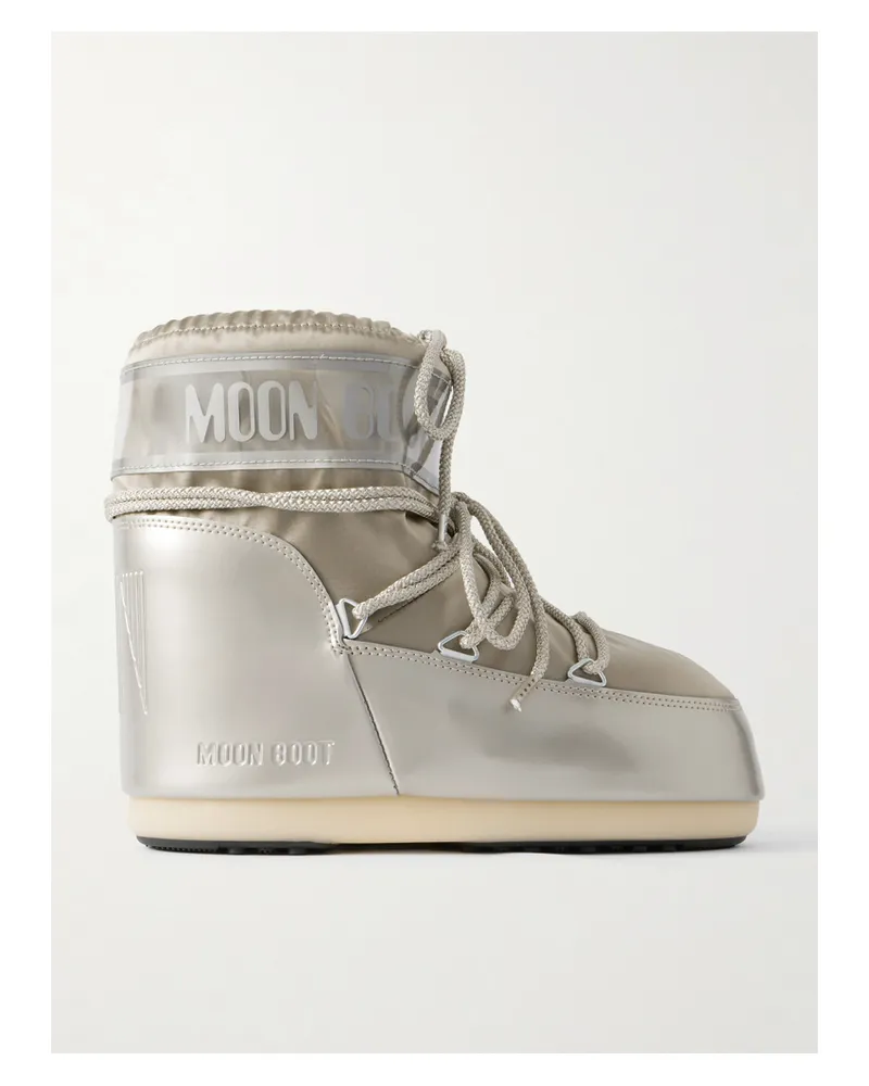 Moon Boot Icon Glow Glance Schneestiefel Aus Metallic-satin Und Pvc - Silber Silber