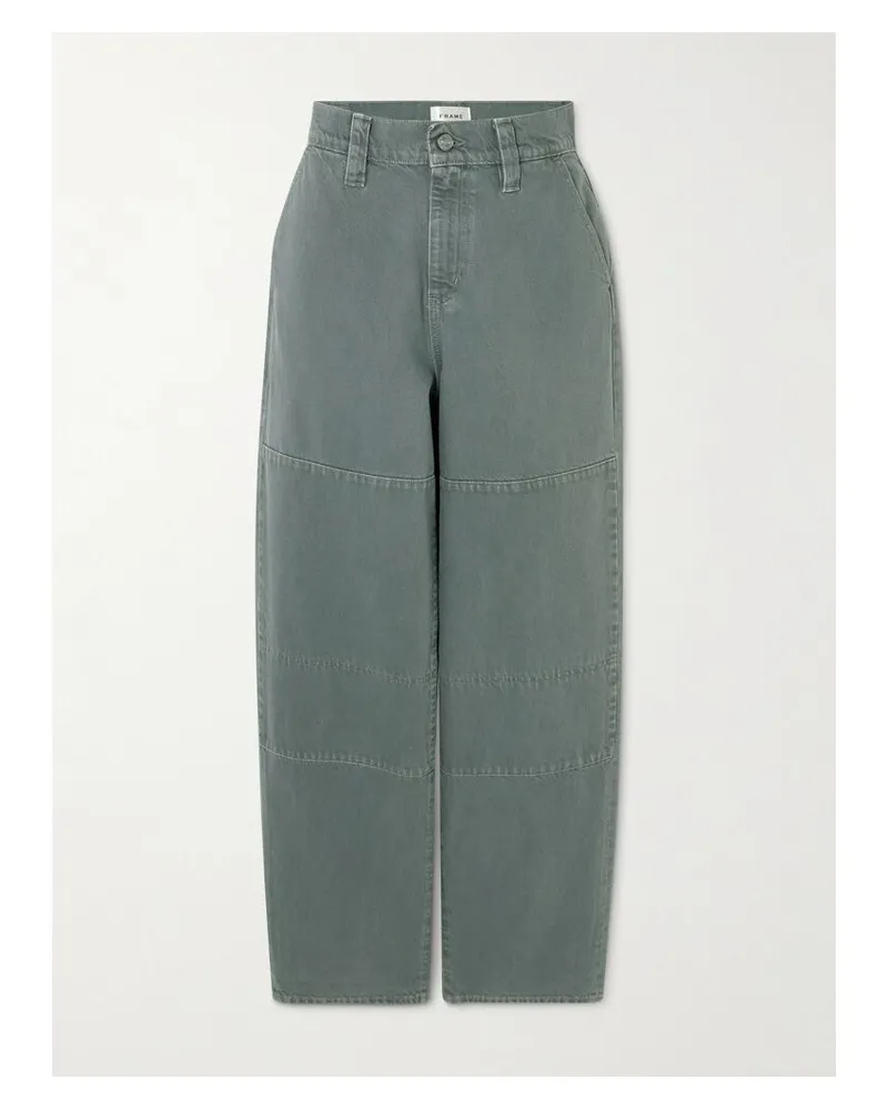 Frame Denim Hose Mit Weitem Bein Aus Baumwoll-canvas - Grau Grau