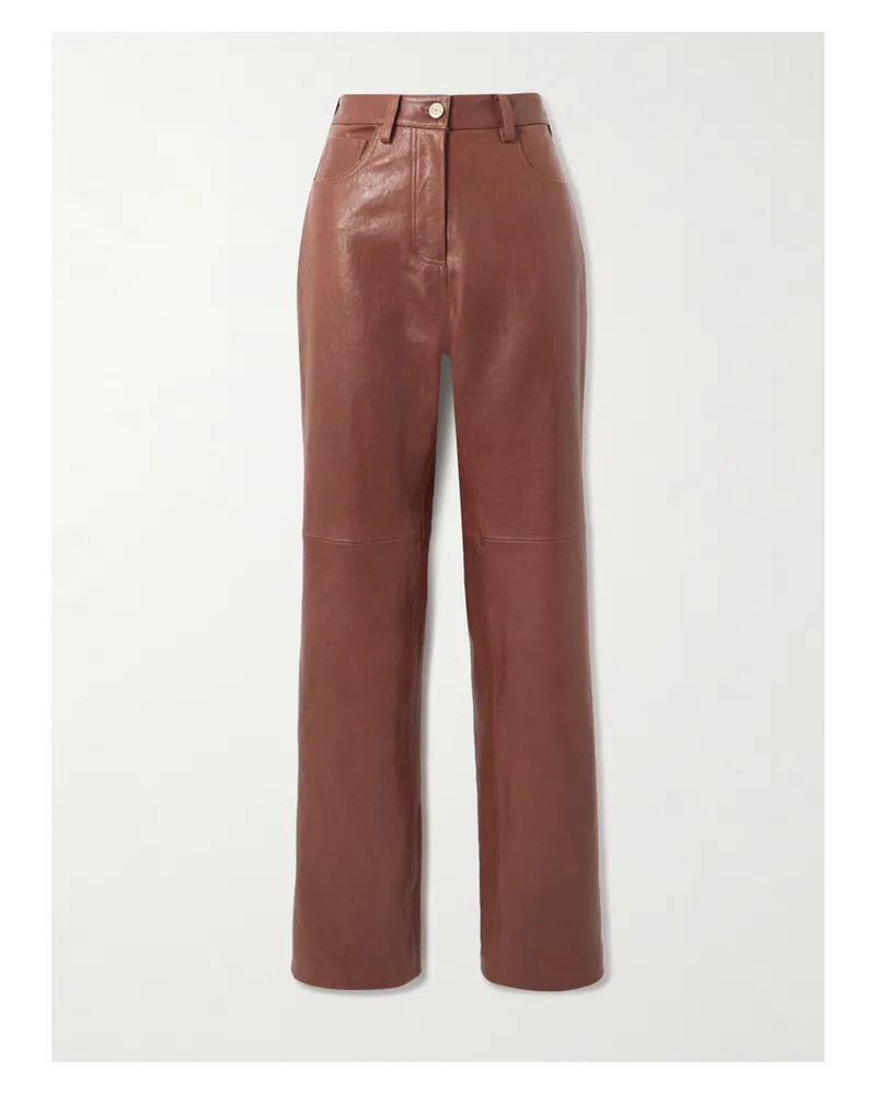 Magda Butrym Hose Mit Geradem Bein Aus Leder - Braun Braun