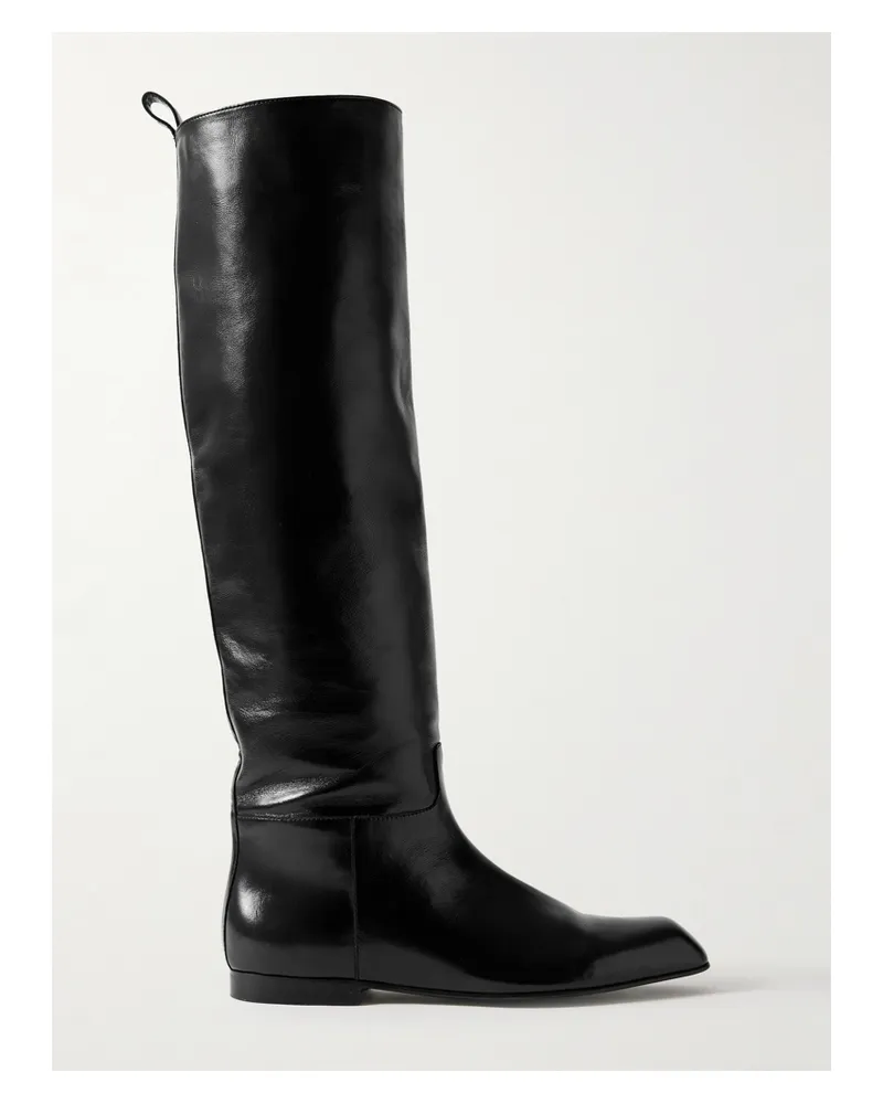 KHAITE Colt Kniehohe Stiefel Aus Glanzleder - Schwarz Schwarz