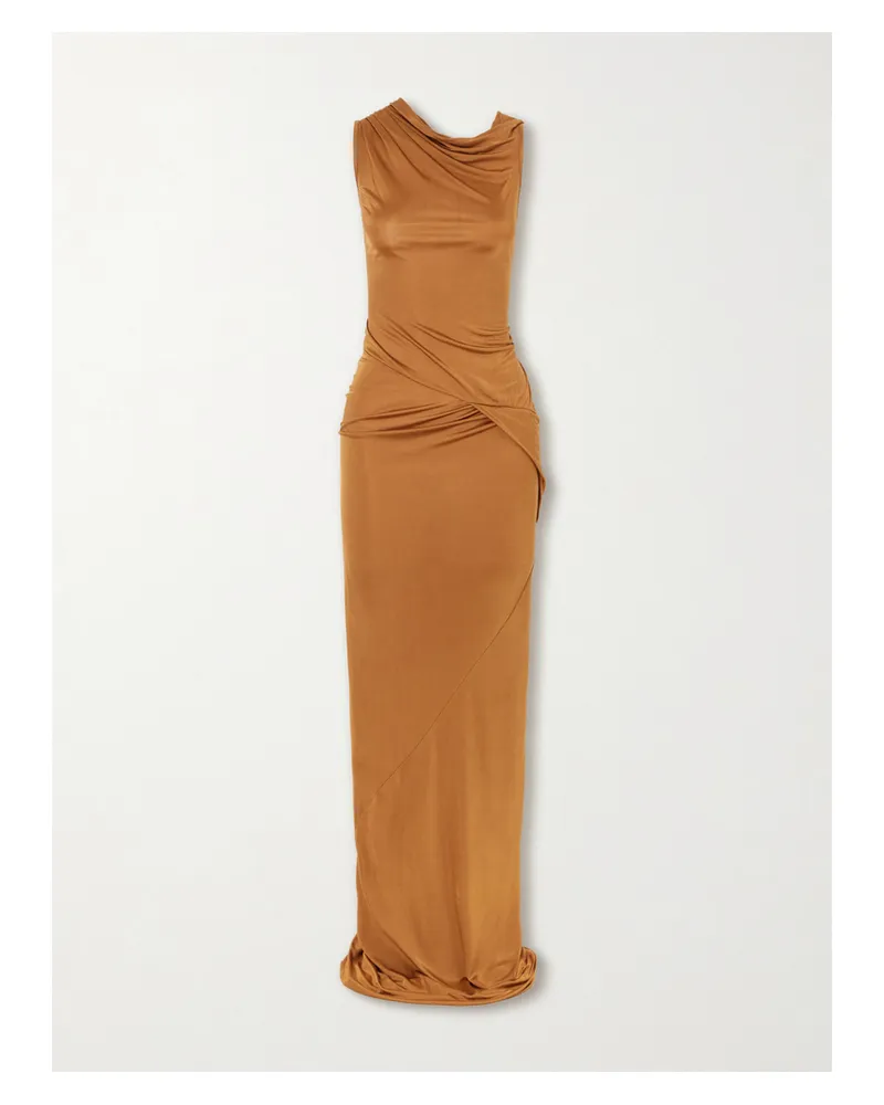 Rick Owens Shailee Draped Jersey Gown - Gold Gold